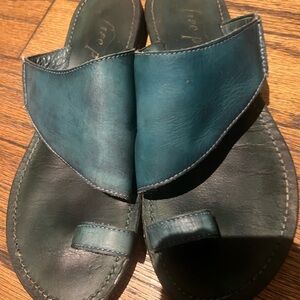 Free People Teal Slide Sandals
